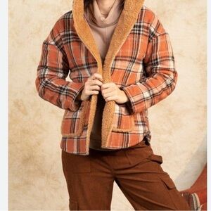 NWT Plaid Faux Fur Lined Women's Jacket Size Small